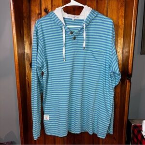 Bald Head Blues Deep Point hoodie blue‎ green stripe size Medium